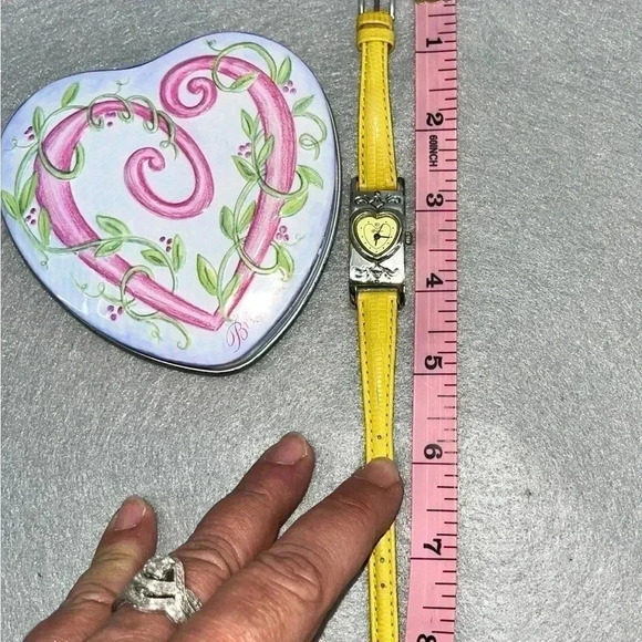 Brighton watch Santa Paula rare yellow w metal box *needs new battery - Picture 6 of 9